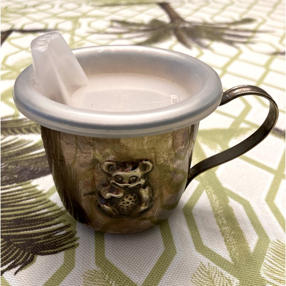 Vintage! Silver plated babies sippy cup.Signed piece.